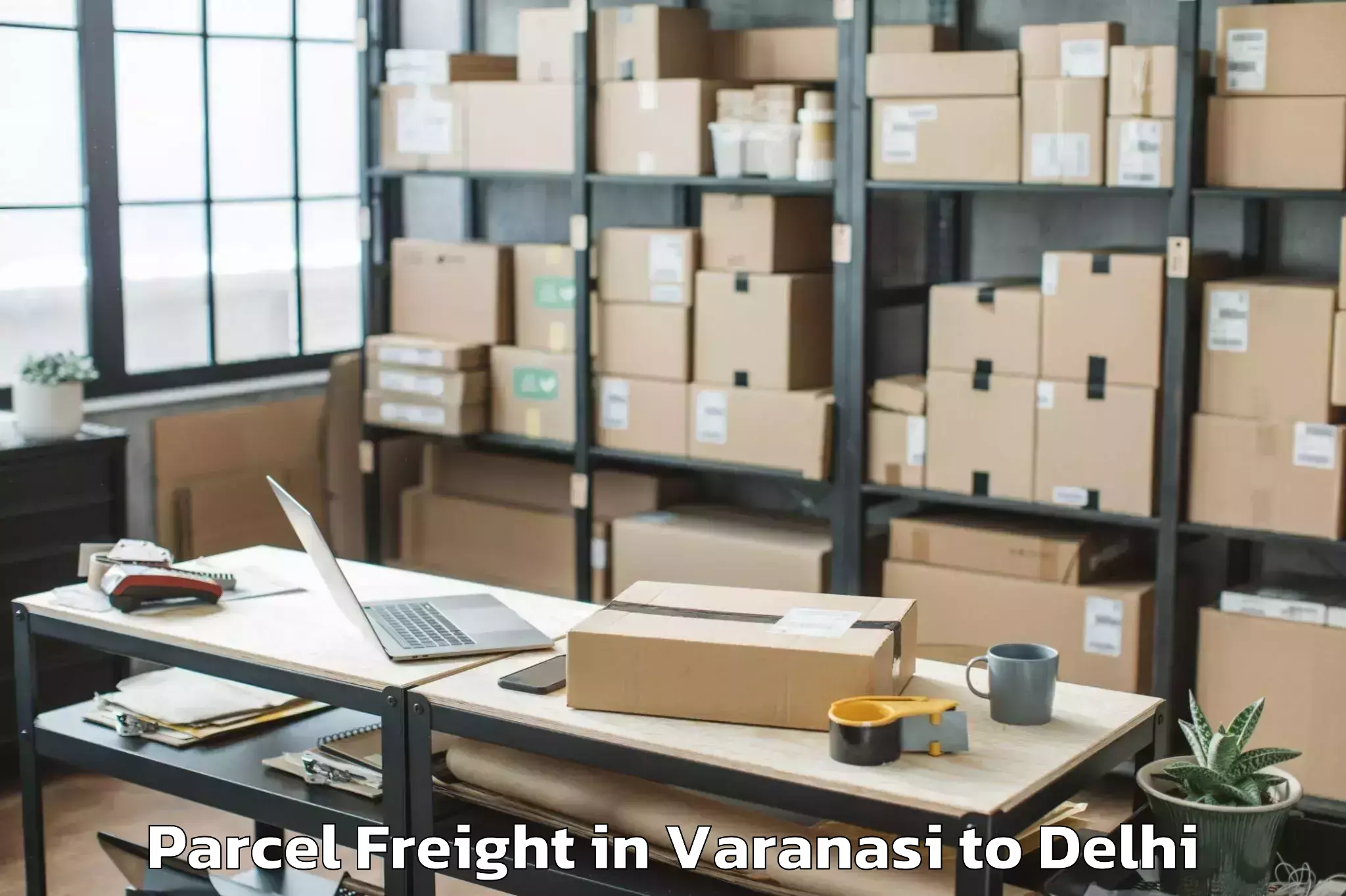 Discover Varanasi to Pitampura Parcel Freight